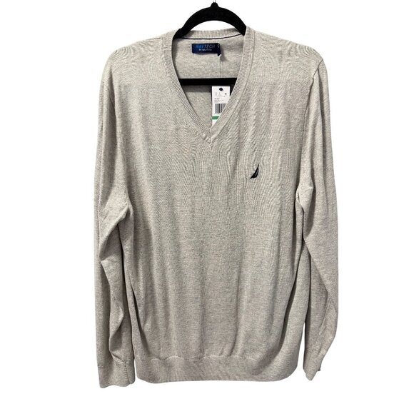 Nautica Mens Navtech V-Neck Sweater Sz Large Grey sweater. NWT - Picture 7 of 12